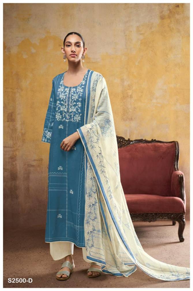 Joya 2500 By Ganga Embroidery Heavy Premium Cotton Dress Material Wholesale Price In Surat